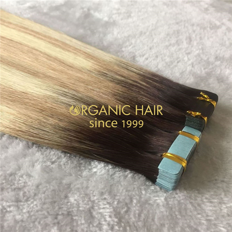 Customized 3 color tape in hair extension with higgest quality A154